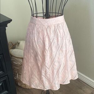 Loft Eyelet A-Line Skirt - Pale Pink
